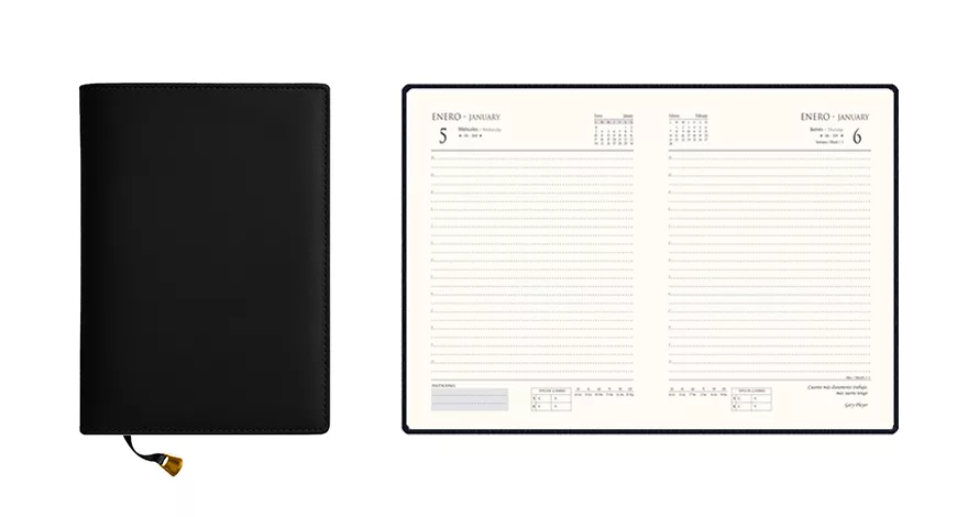 Agenda Diaria de Cuero 2026 - Grabado Personalizado