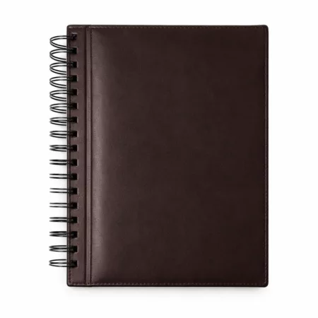 Cuaderno A4 Anillado con Tapa de Cuero Marrón – 160 Hojas