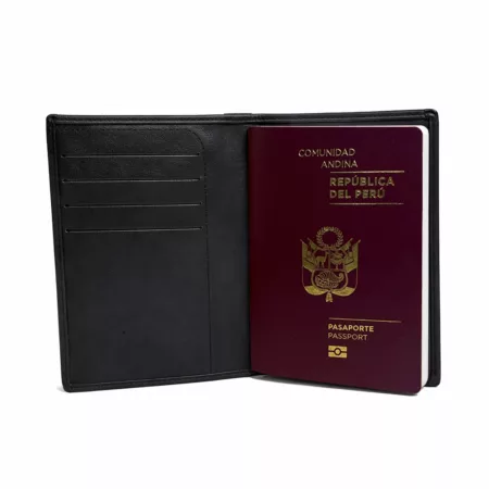 Porta Pasaporte Premium de Cuero Negro